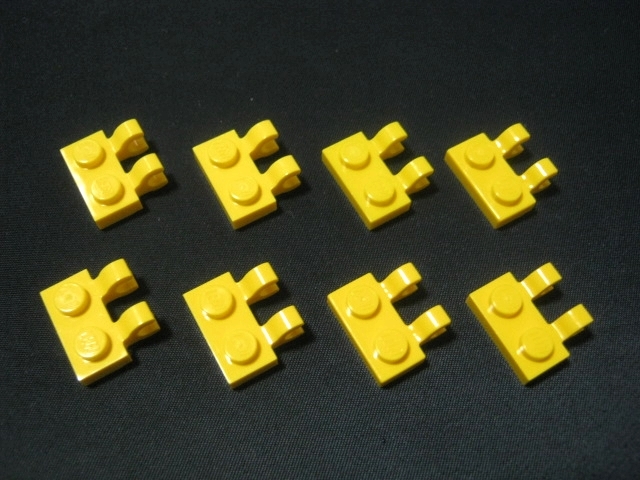 凸レゴ凸　%60470b　1x2縦クリップ付プレート（黄）　8個_画像2