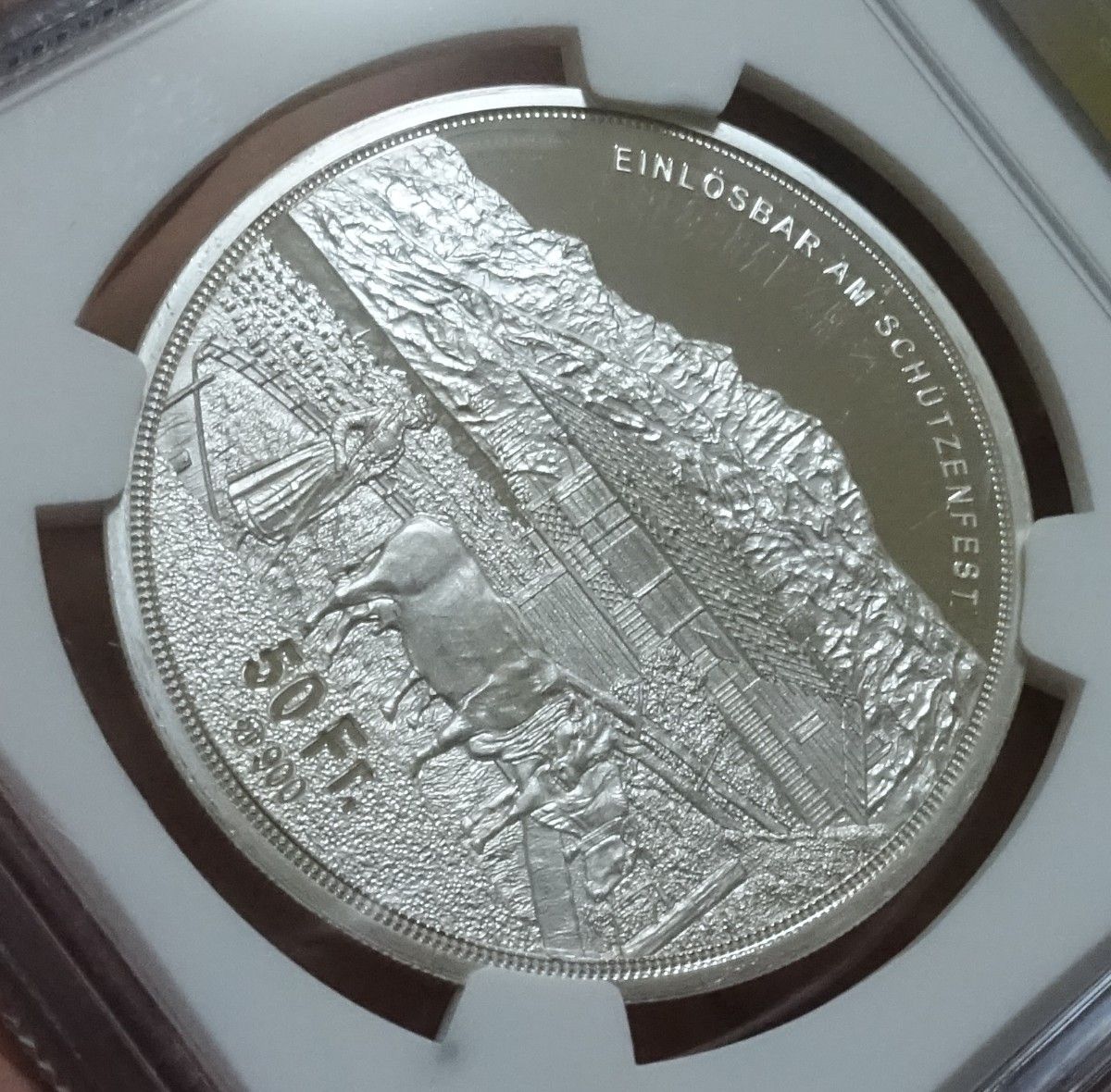 2023 スイス 現代射撃祭 50フラン銀貨 オブワルデン NGC PF68 ULTRA CAMEO