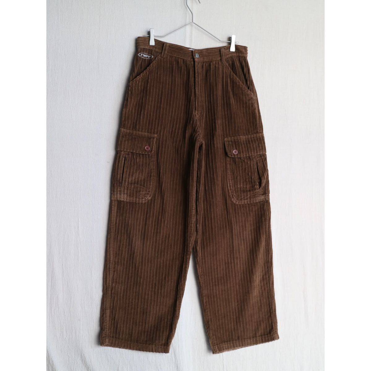 80s 90s USA vintage вельвет брюки-карго / L хлопок Brown futoshi . Vintage P3-11017-1649