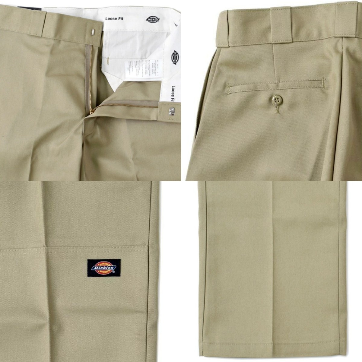 新品未使用 ディッキーズ USモデル ダブルニー ワークパンツ ダークブラウン ルーズフィット チノパン Dickies 85283 DB W30×L30