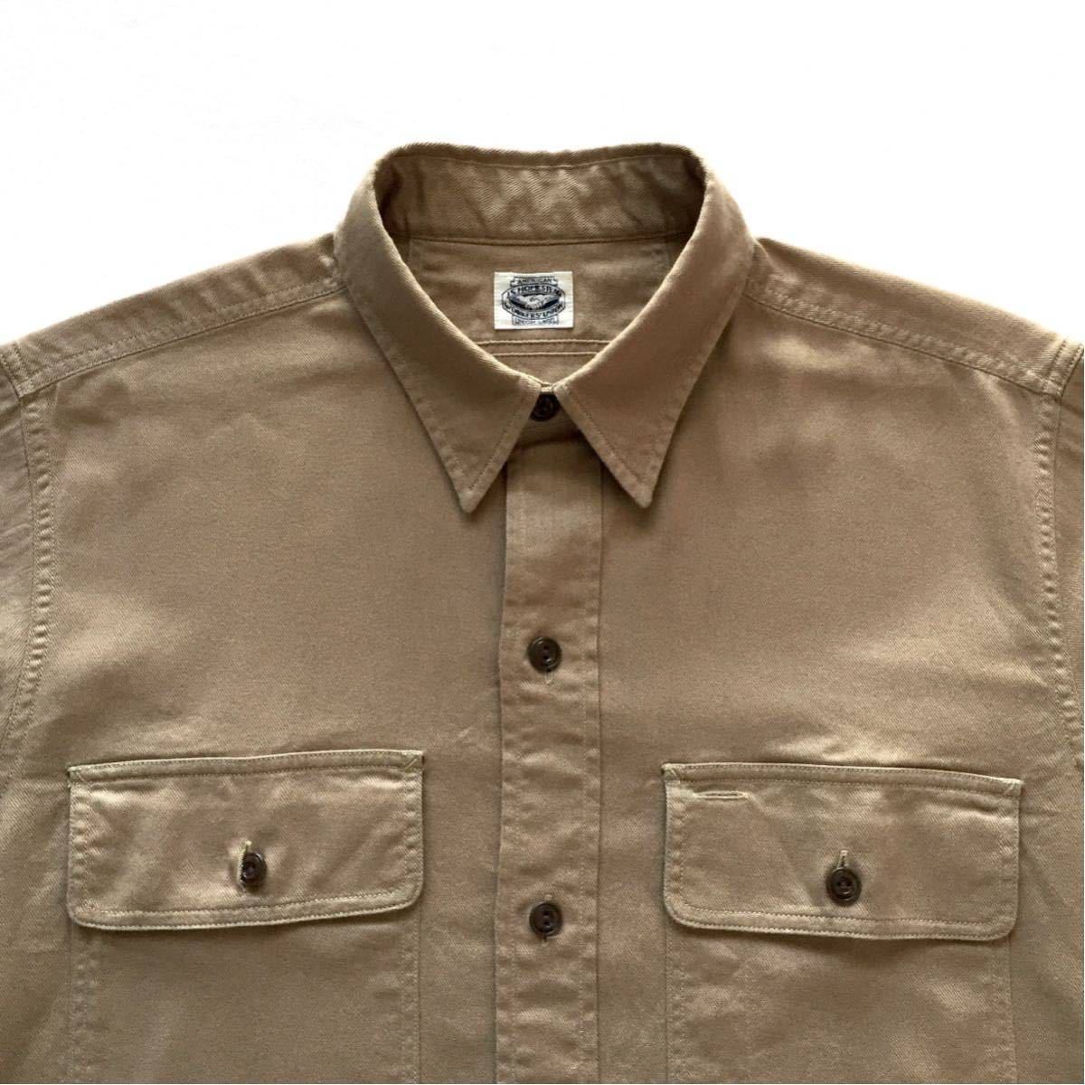 美品 JOURNAL STANDARD J.S HOMESTEAD Work shirt ジャーナルスタンダード ホームステッド ワークシャツ Sサイズ 長袖 日本製 JAPAN MADE_画像2