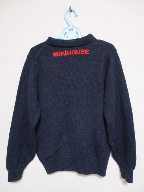 ё Miki House ё вязаный свитер #120.# темно-синий 