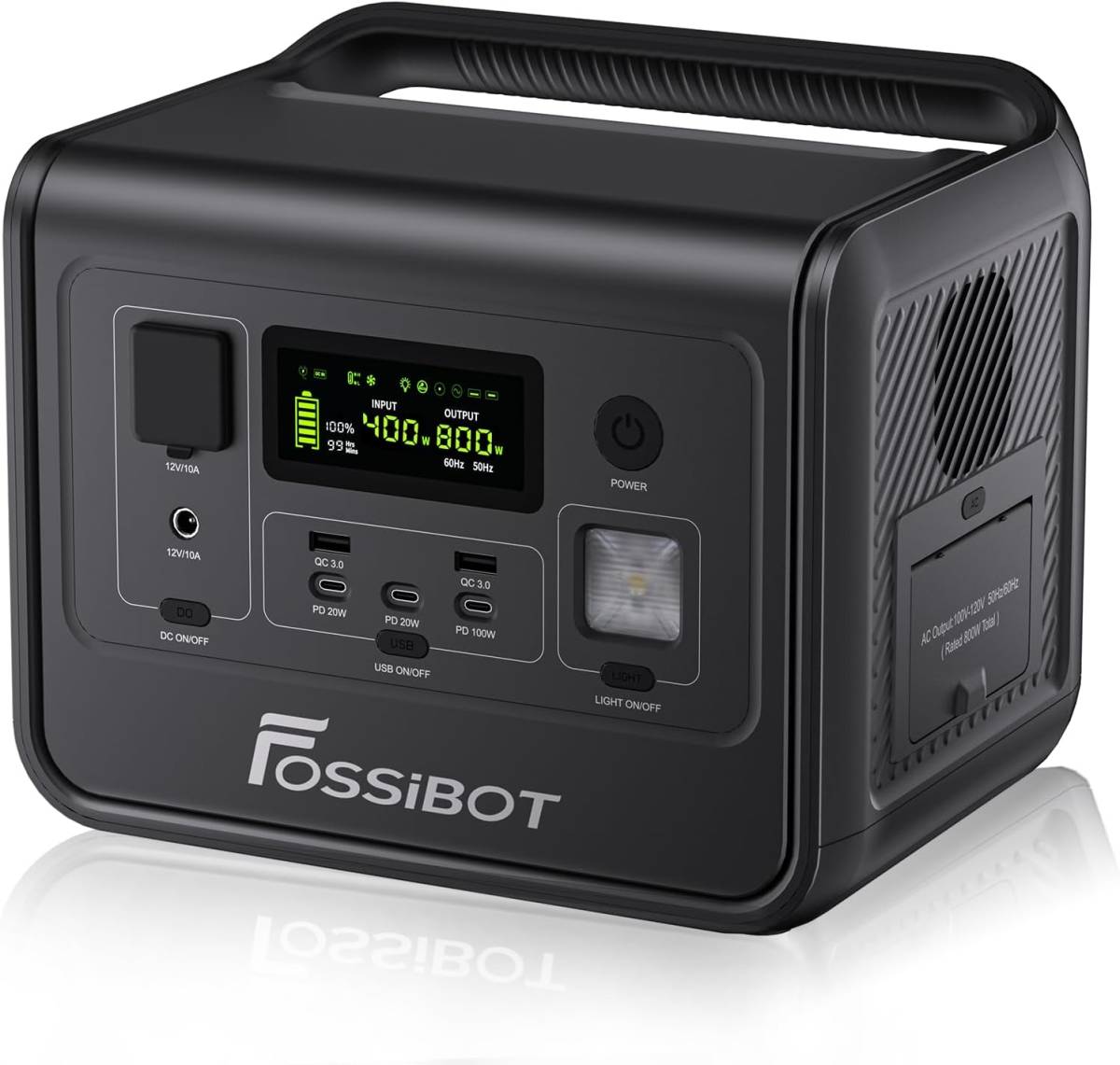 FOSSiBOT ポータブル電源 F800 AC800W(瞬間最大1200W)/Type-C リン酸鉄(LiFePO4) 512Wh(160000mAh) 6.5kg BMS UPS機能 純正弦波_画像1