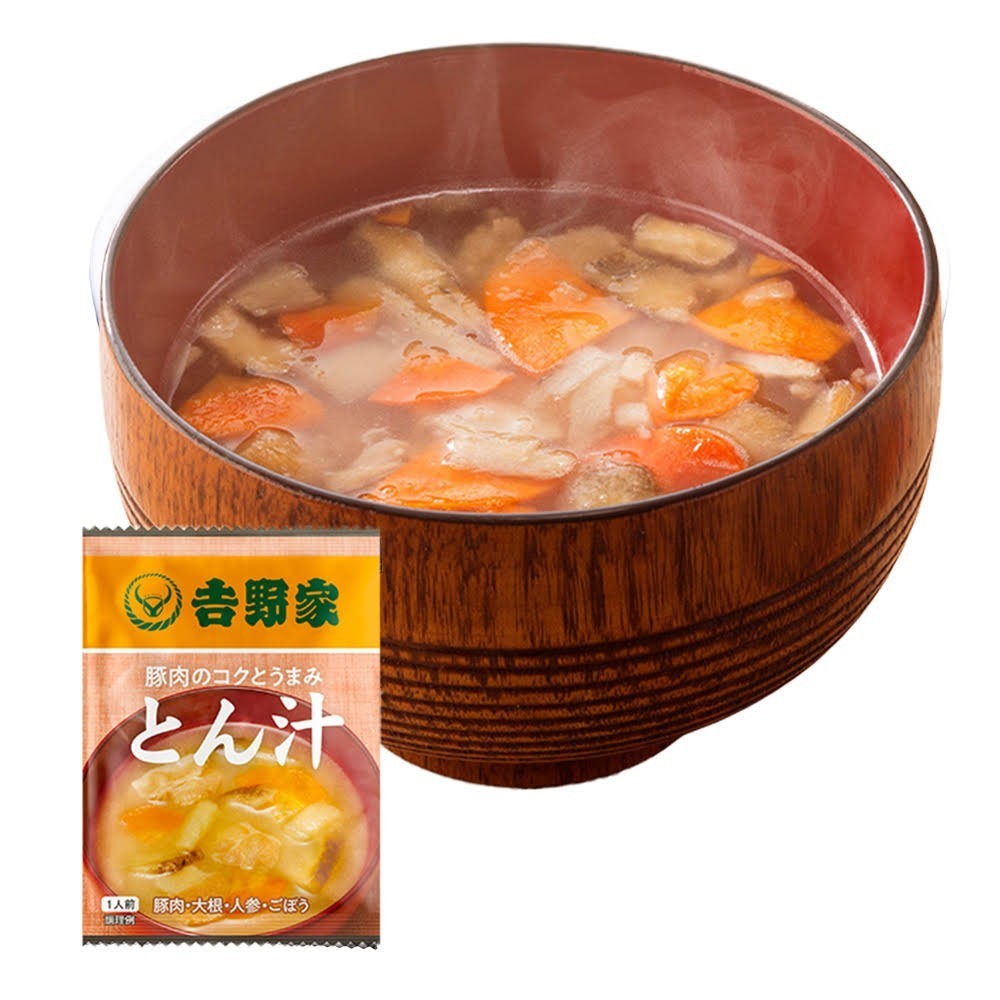 16袋セット 吉野家豚汁 フリーズドライ とん汁 インスタント味噌汁 保存食 牛丼 300円オフクーポン消化 賞味期限3月_画像1