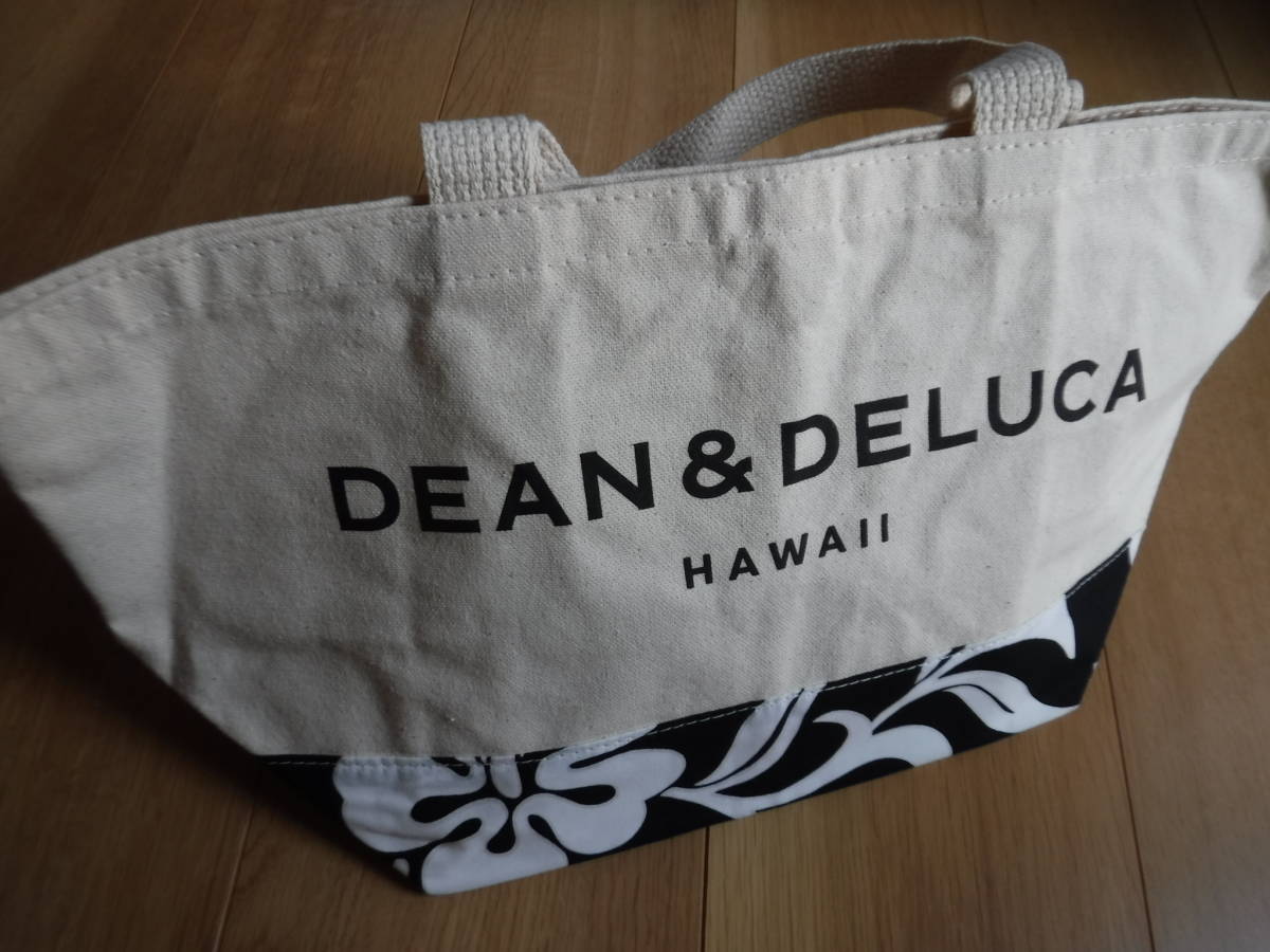 税不要特価 新品 正規品!DEAN＆DELUCA ディーン＆デルーカ ハワイ限定 花柄 ハイビスカス柄 大きめロゴ トートバッグ♪エコバッグ⑧_画像1