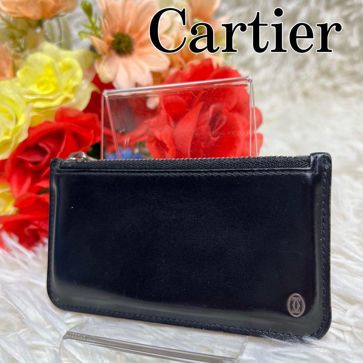 【美品】カルティエ コインケース  マスターカーフ 本革 黒 キーケース 財布 銭入れ 黒 レザー Cartier カードケース
