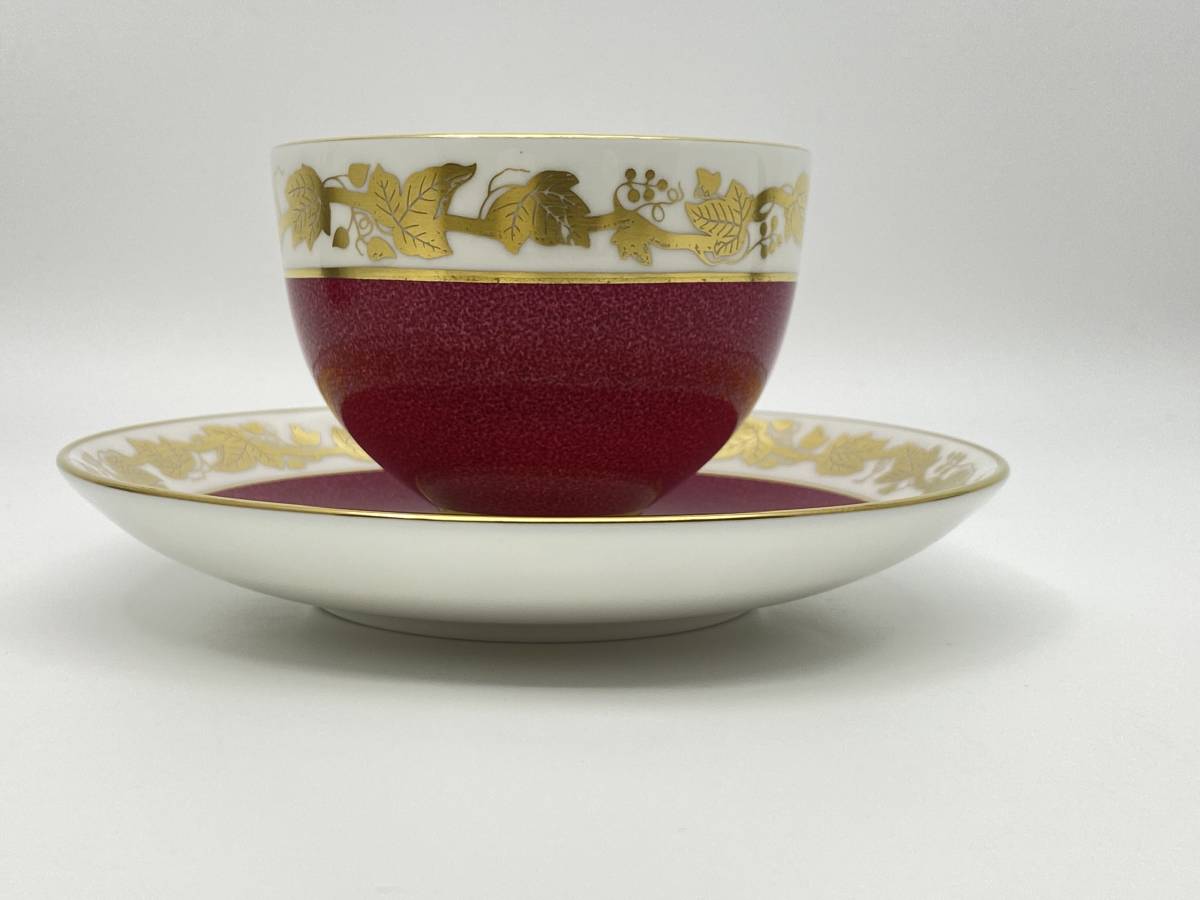 WEDGWOOD ウェッジウッド WHITEHALL Powder Ruby Tea Cup & Saucer ホワイトホール パウダールビー ティーカップ&ソーサー W3994 *L492_画像8