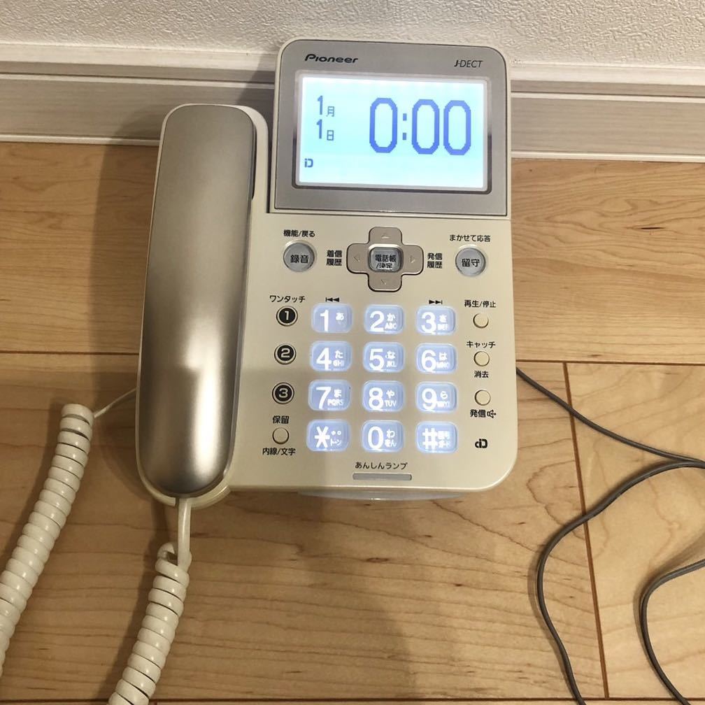 Pioneer デジタル コードレス 留守番電話機 パイオニア TF-SA70S-N シャンパンゴールド 留守電 電話機 子機なし 動作確認済 送料無料 E12_画像5