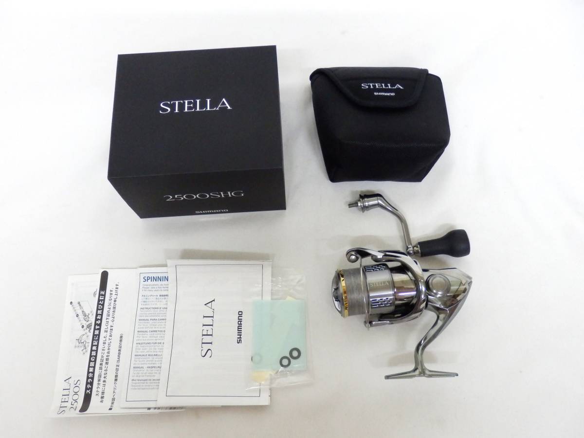 123C165L◆【美品】SHIMANO シマノ 18 ステラ STELLA 2500SHG スピニングリール ※ハンドルノブカスタム品 中古_画像1