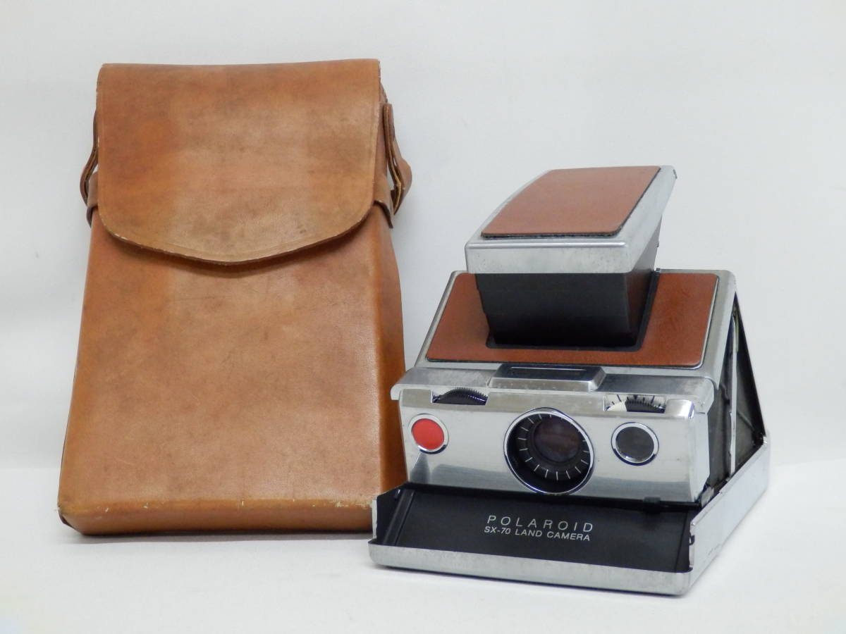 105D765L♪ 【ジャンク】ポラロイド Polaroid SX-70 ブラウン ポラロイドカメラ ケース付き _画像1
