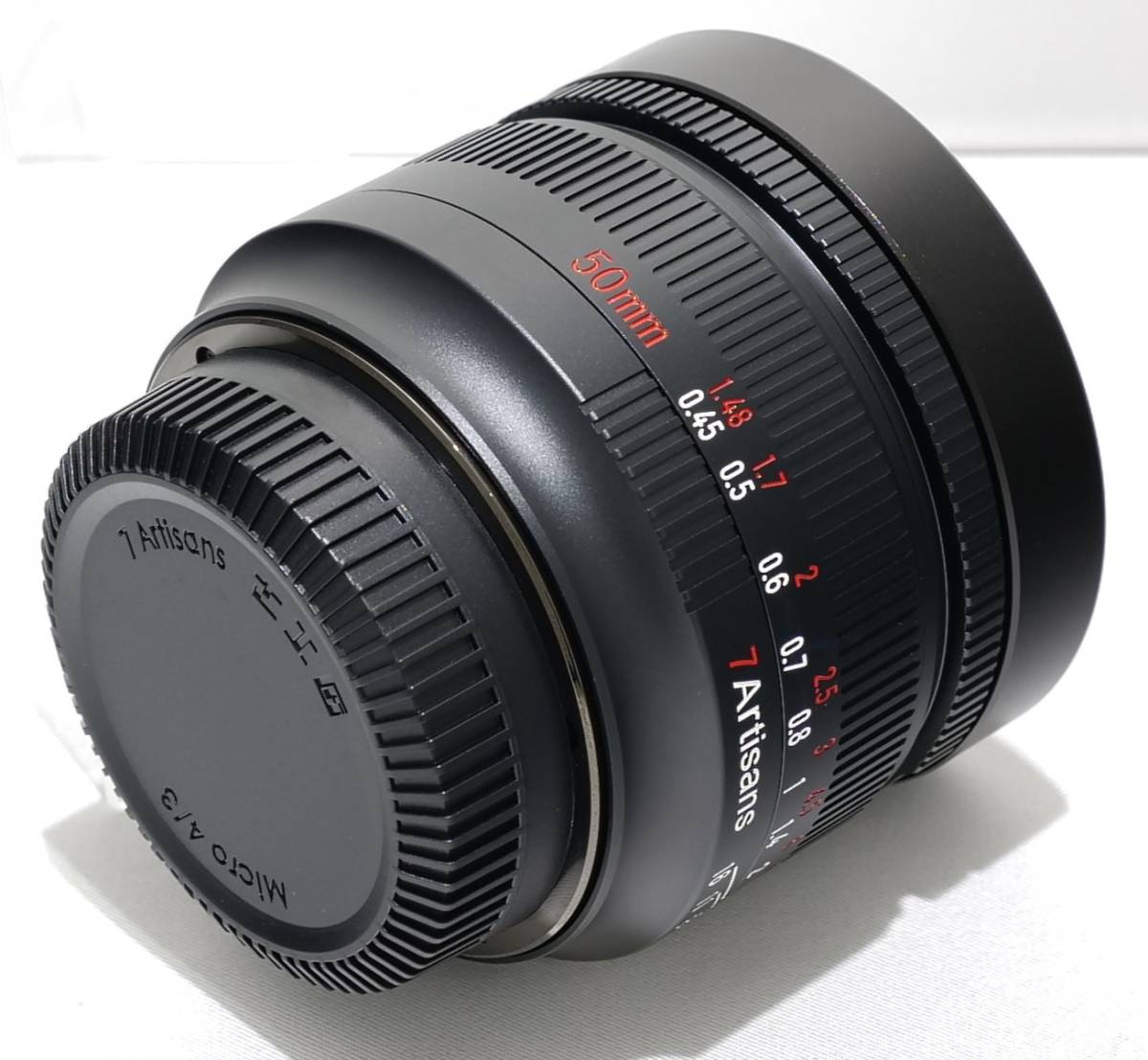 ★１円から！新品同様！送料無料！七工匠 7Artisans 50mm F0.95 マイクロフォーサーズ！ハクバ メタルレンズフード付き！大口径単焦点！★_画像6