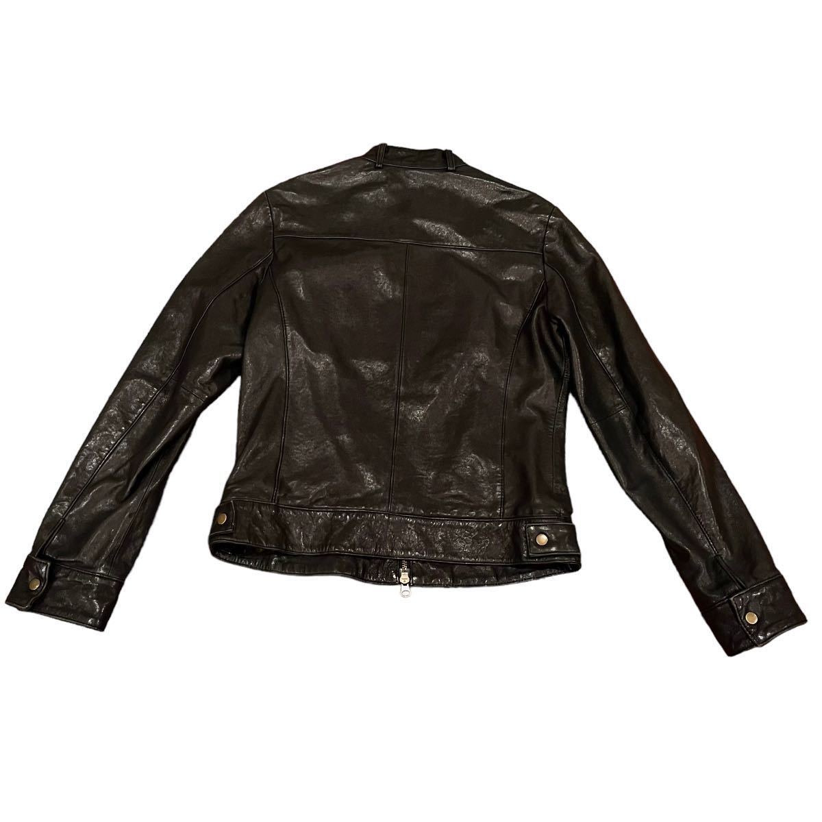 URBAN RESERCH Urban Research leather jacket ram leather sheep leather Single Rider's soft black lady's F size [AY1502]