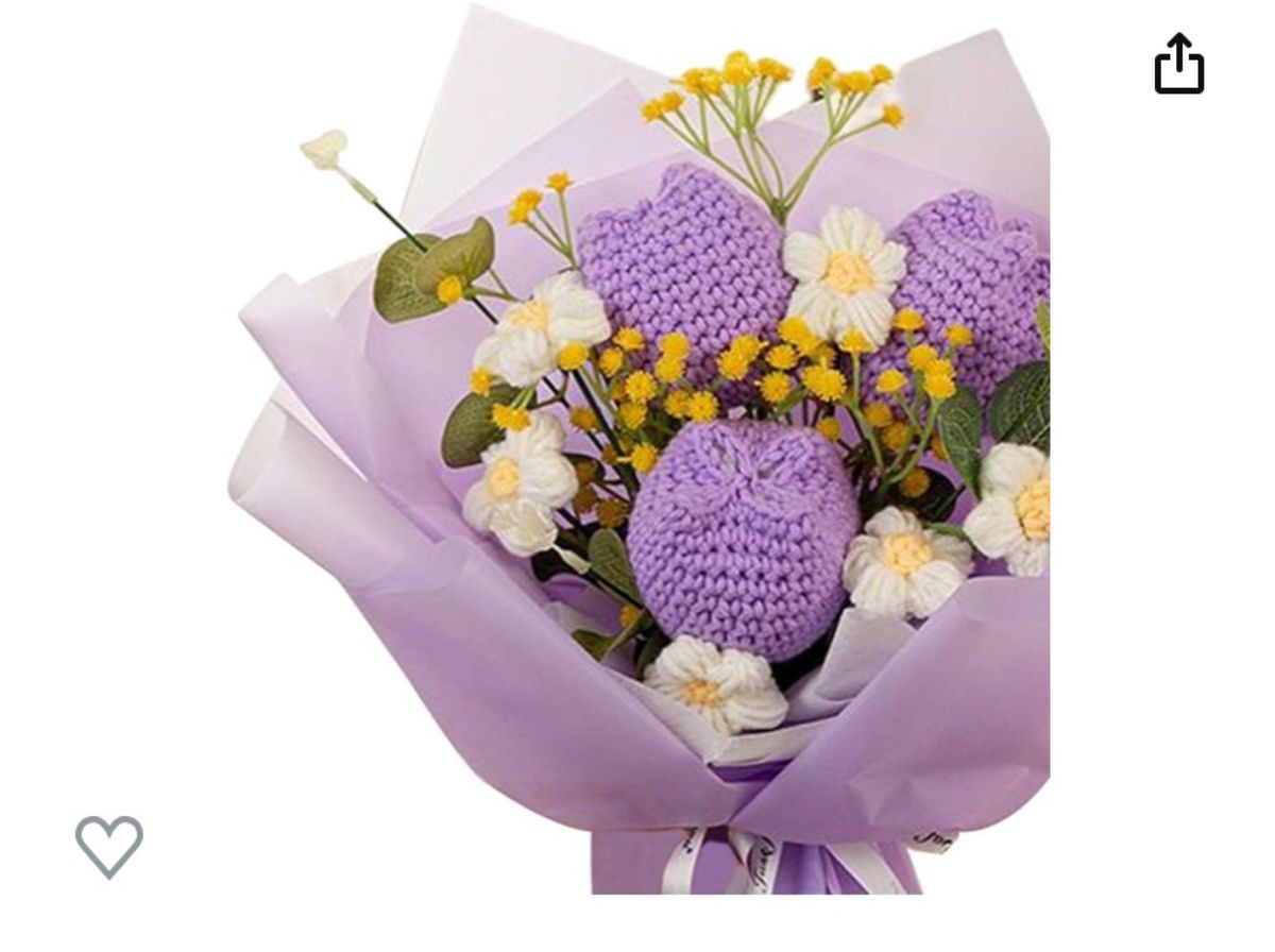 枯れないお花　かぎ針編みの花束　プレゼントに最適　編み物の花　かわいい　贈り物