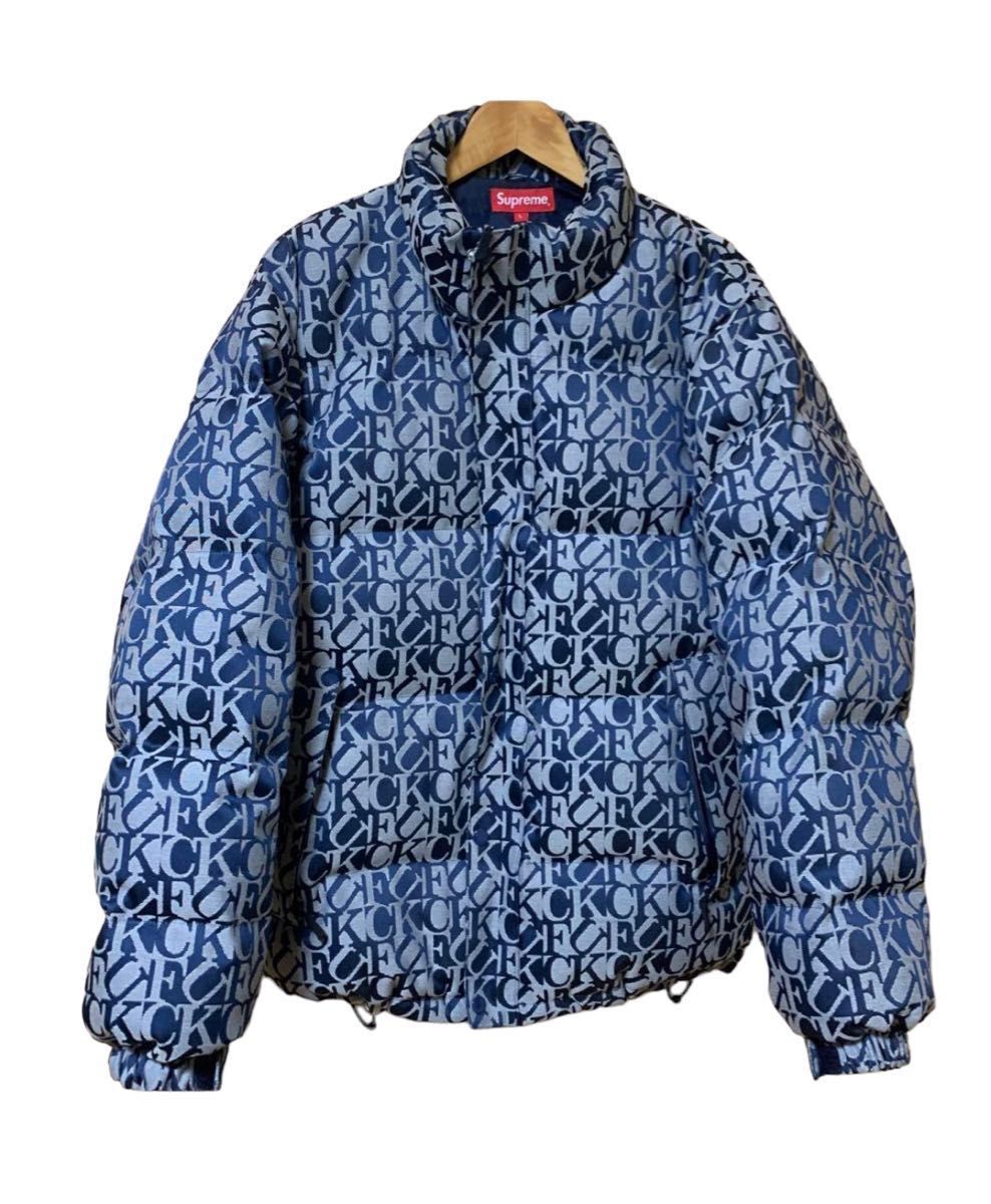 Supreme Fuck Jacquard Puffy Jacket 17AWネイビー 窪塚洋介着用 Supreme Fuck Jacquard Puffy Jacket 17AWネイビー 窪塚洋介着用