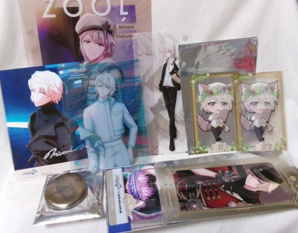 アイナナ アイドリッシュセブン ZOOL 棗巳波 推しグッズ8点セット サイン入りロゴ缶バッジ クリアしおり ミニクリアファイル カード_画像1