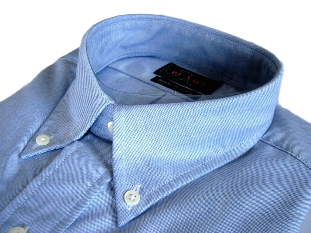 未使用 S 米国製 BEAMS PLUS 青 オックスフォード ボタンダウン 長袖シャツ ビームス プラス Oxford Button-Down Shirt Made in USA_画像8
