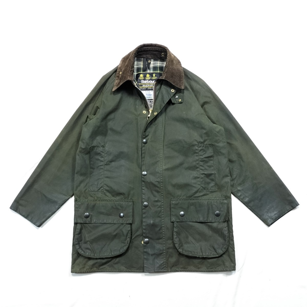 90s Barbour beaufort c38 セージ　バブアー　ビューフォート　美品　 3クラウン 　ビンテージ