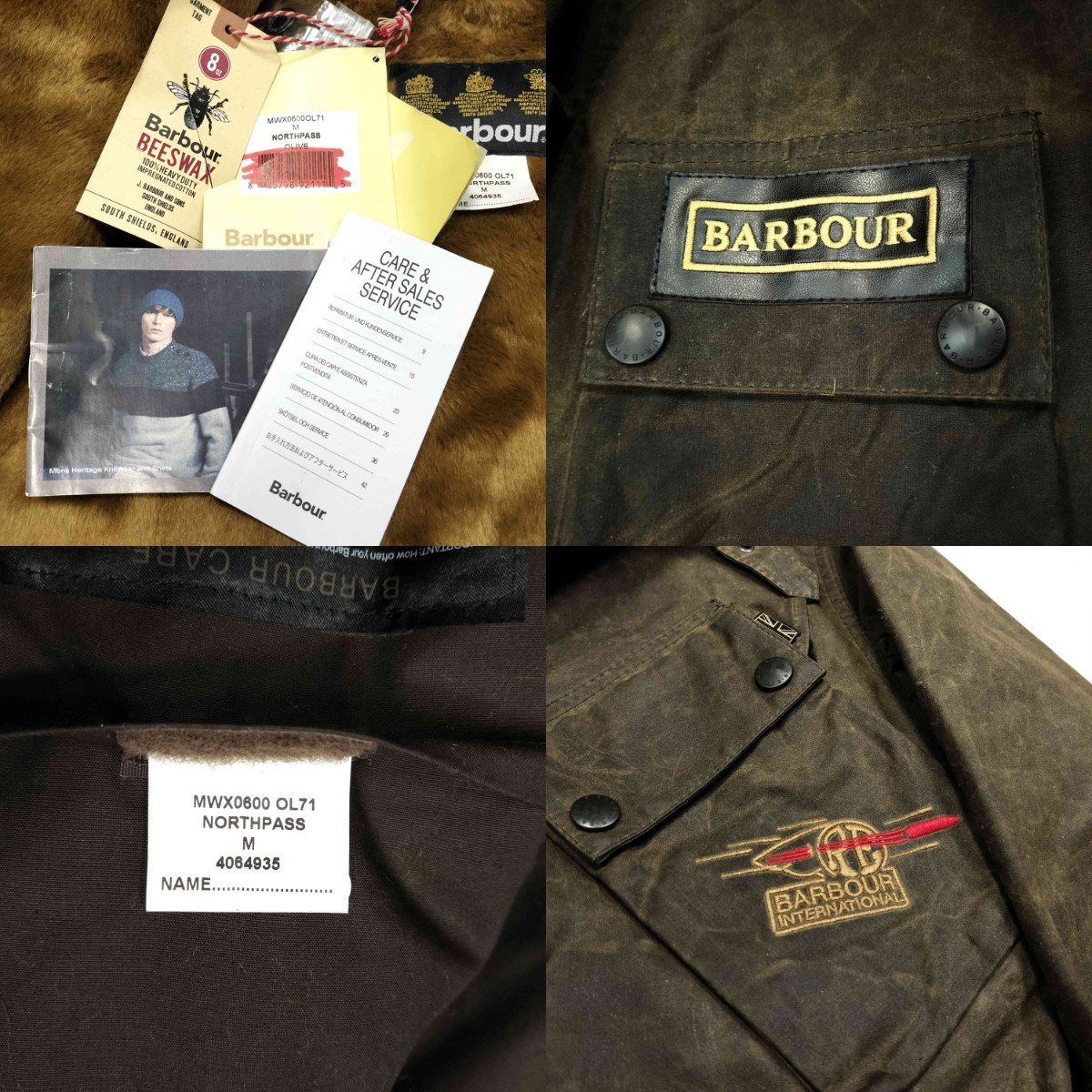 未使用タグ付き Barbour international northpass olive M bees 未使用タグ付き Barbour international northpass olive M bees