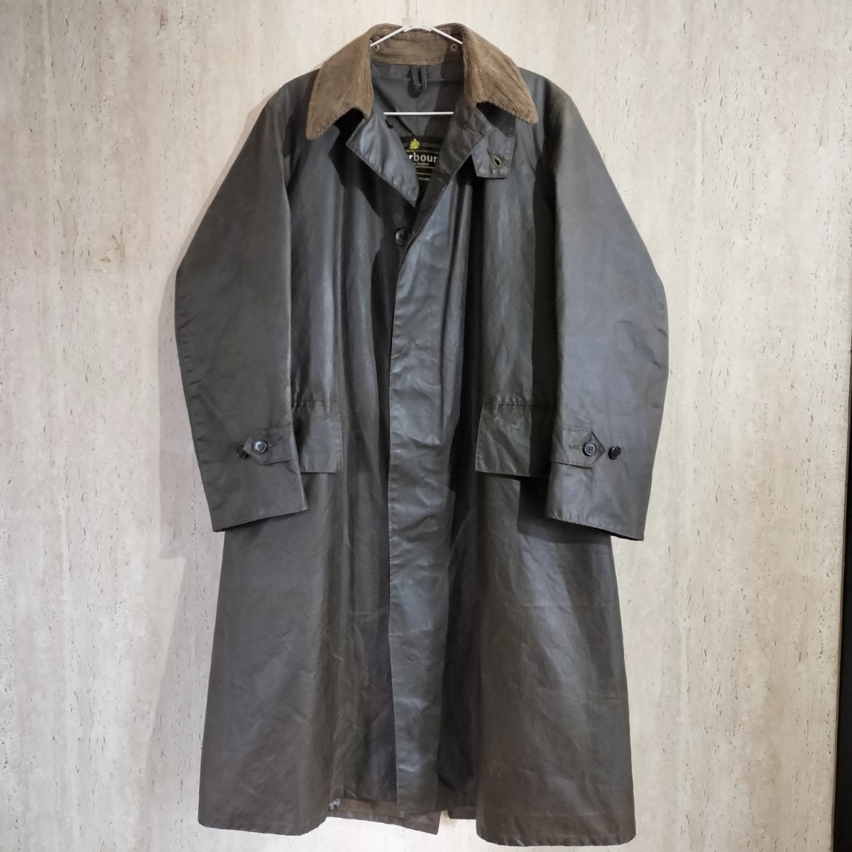 80s Barbour S/B coat c38 1980年　1crest　バブアー　シングルブレステッドコート　3/4 スリークォーター