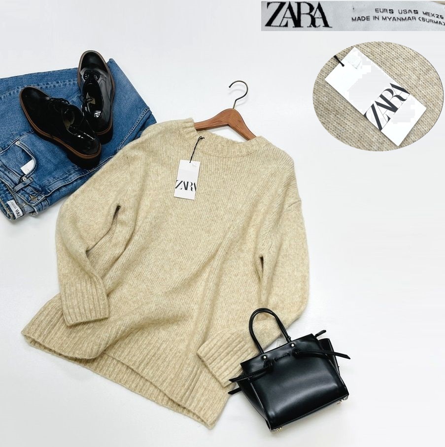 S/ ZARA アイボリー オーバーサイズニットセーター レディース S/ ZARA アイボリー オーバーサイズニットセーター レディース