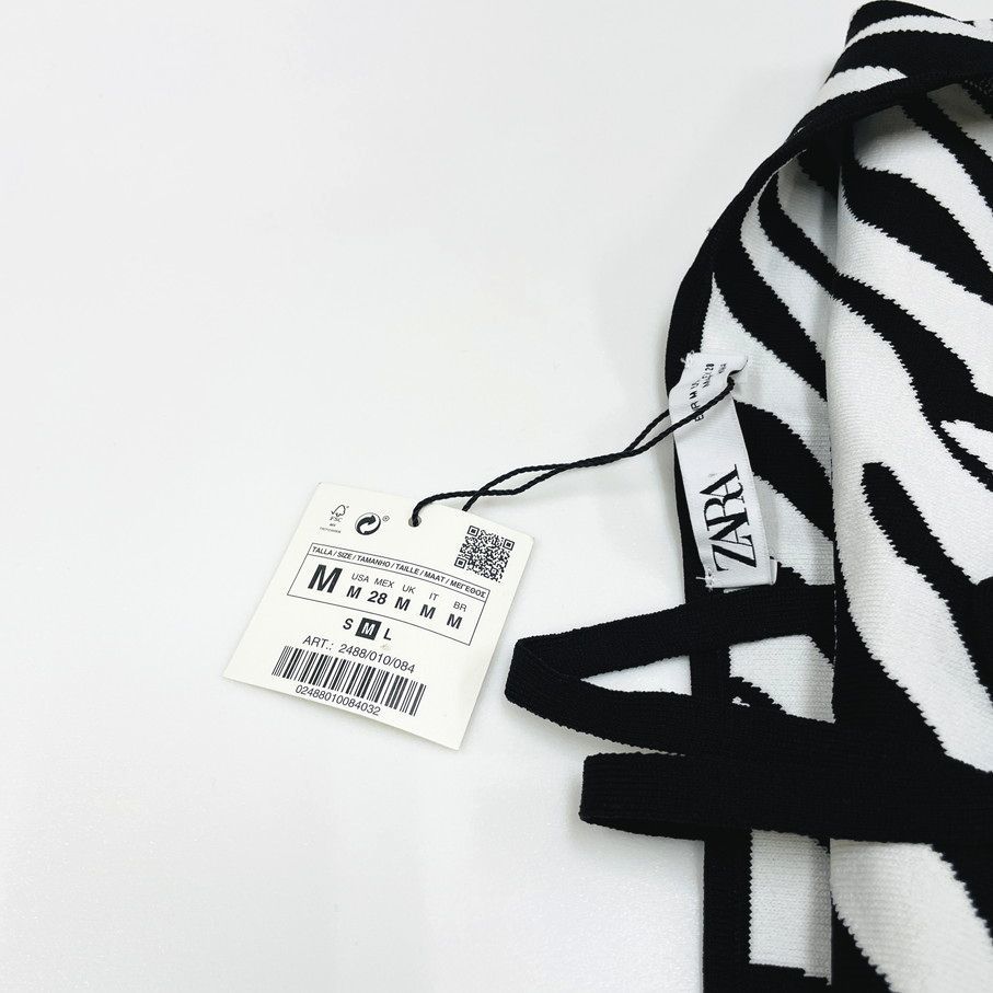 M/ ZARA ゼブラ柄 ジャガードアニマルワンピース レディース M/ ZARA ゼブラ柄 ジャガードアニマルワンピース レディース