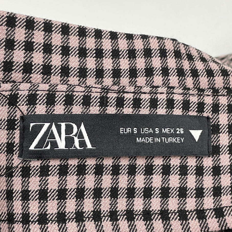 S/ ZARA ピンク ギンガムチェックスカート レディース オフィス S/ ZARA ピンク ギンガムチェックスカート レディース オフィス
