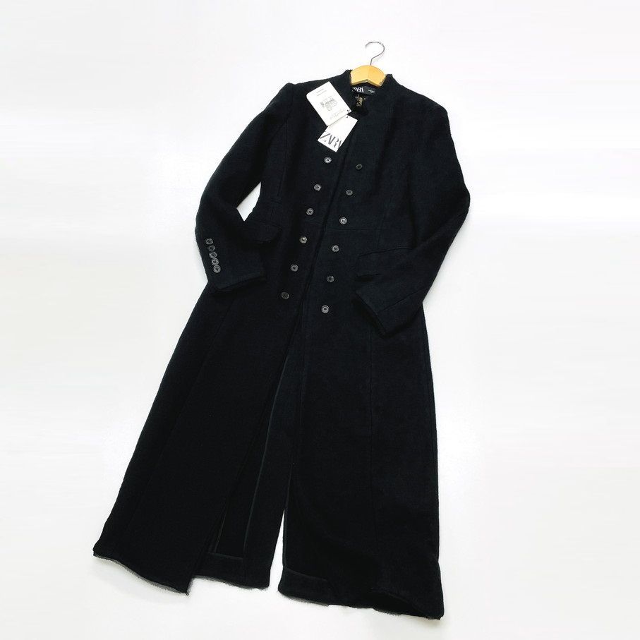 XS/ ZARA ブラック ウールブレンドコート レディース タグ XS/ ZARA ブラック ウールブレンドコート レディース タグ