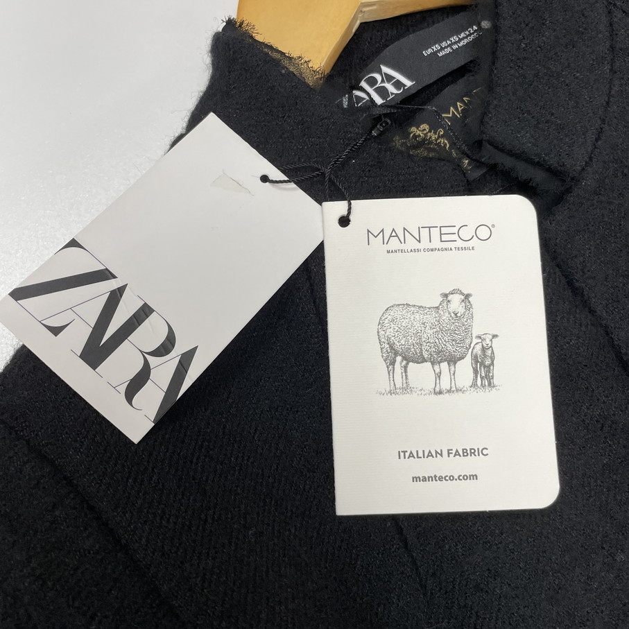 XS/ ZARA ブラック ウールブレンドコート レディース タグ XS/ ZARA ブラック ウールブレンドコート レディース タグ