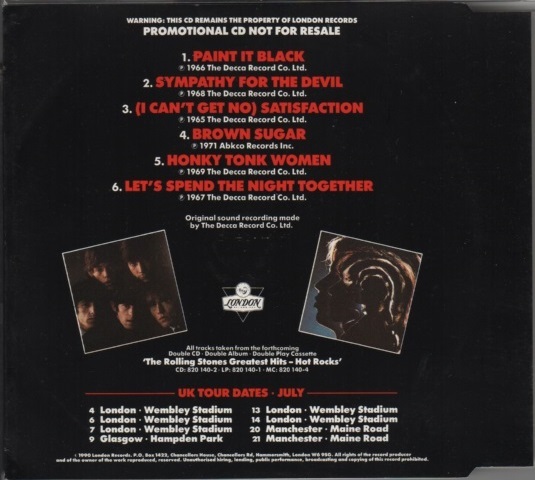 Rolling Stones - Radio Sampler / UK promo 1CD / 6 tracks / ローリング・ストーンズ / スリムケース_画像2