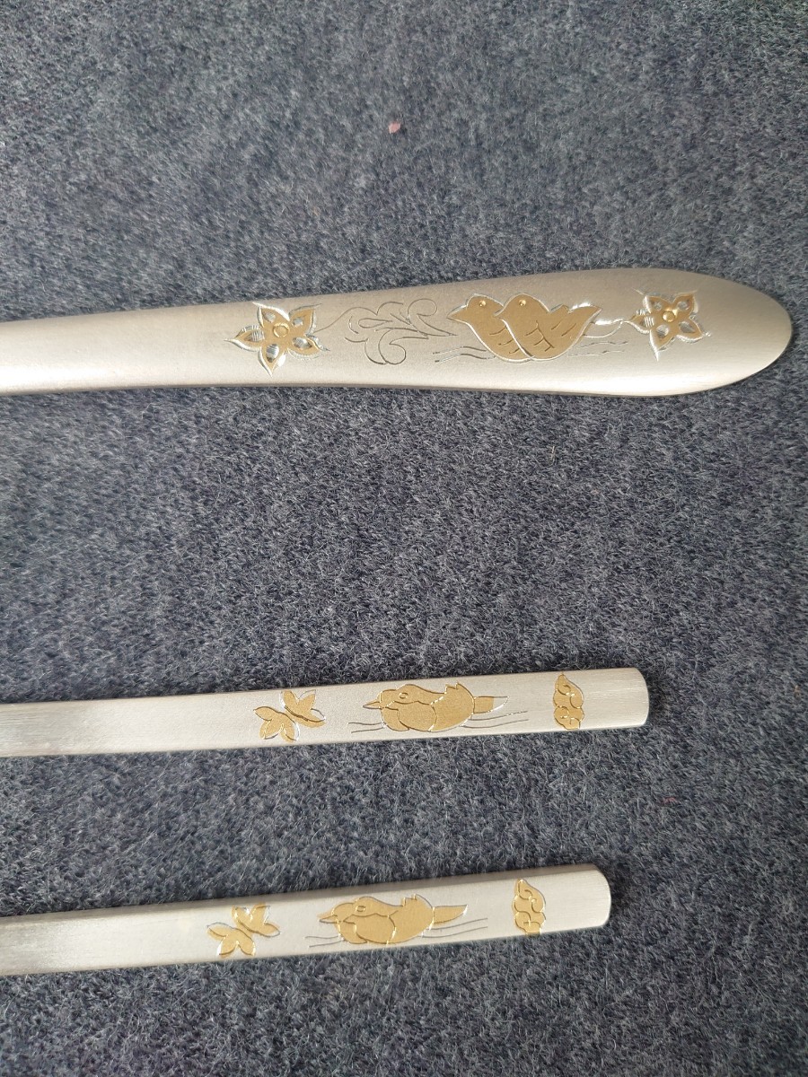 韓国 銀製 スプーン 箸 AG990 刻印 111g 銀 銀食器 スッカラ silver _画像5