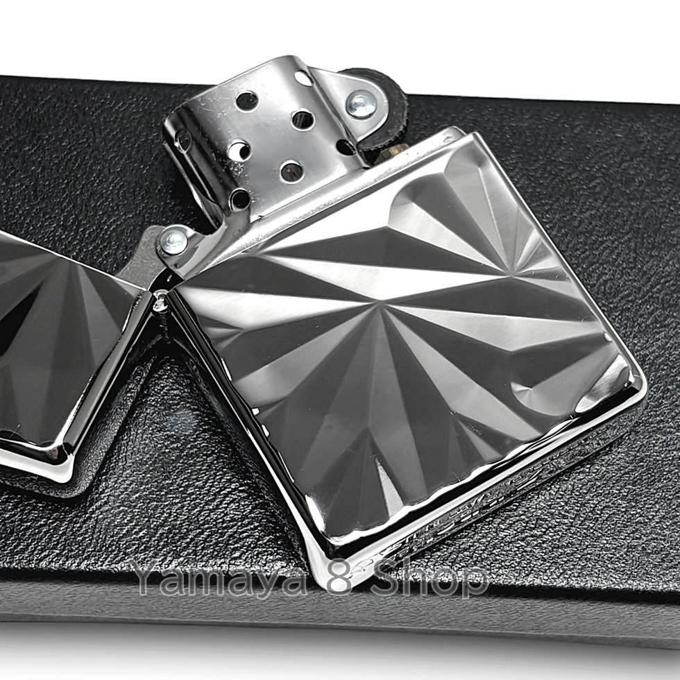 ZIPPO アーマー アイスカット 深彫り 鏡面 シルバー ジッポー ライター-