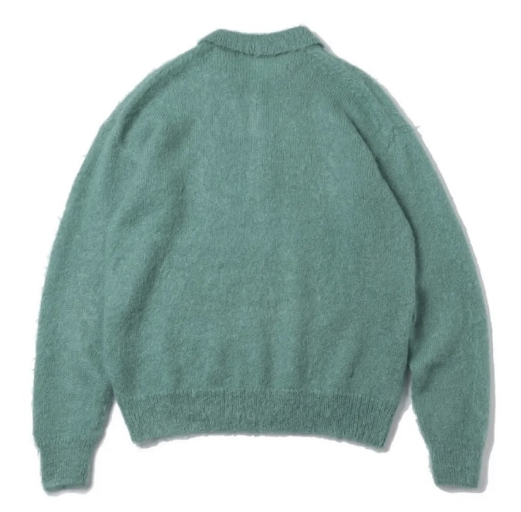 23AW AURALEE BRUSHED SUPER KID MOHAIR KNIT POLO JADE GREEN 23AW AURALEE BRUSHED SUPER KID MOHAIR KNIT POLO JADE GREEN