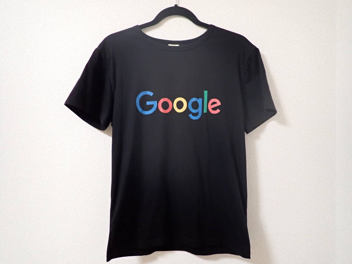 Google グーグル 企業ロゴ 半袖シャツ Tシャツ メンズ Mサイズ ブラック 中古_画像1