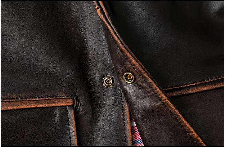 高品質 レザージャケット 馬革 カーコート 革ジャン ホースハイド 本革 ライダースジャケット メンズファッション コート ロング S～5XL_画像7