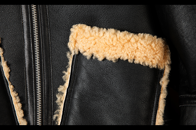 羊革 毛皮一体 スープスキン 馬革 フライトジャケット 稀少天然革 ブルゾン カーコート M～3XL_画像8