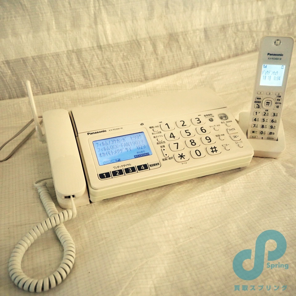 通電OK 綺麗 Panasonic 固定電話 子機 セット KX-PD304DL KX-FKD404-W