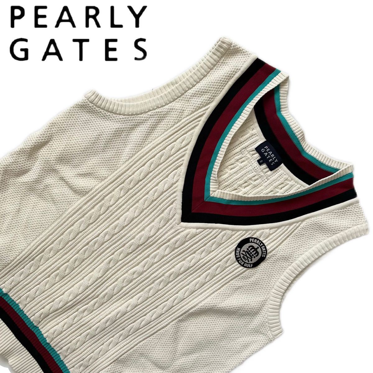【送料無料】Pearly Gates パーリーゲイツ　ニット　ベスト　ワッペン　メンズ　XL 6 ゴルフ　GOLF セーター　大きいサイズ_画像1