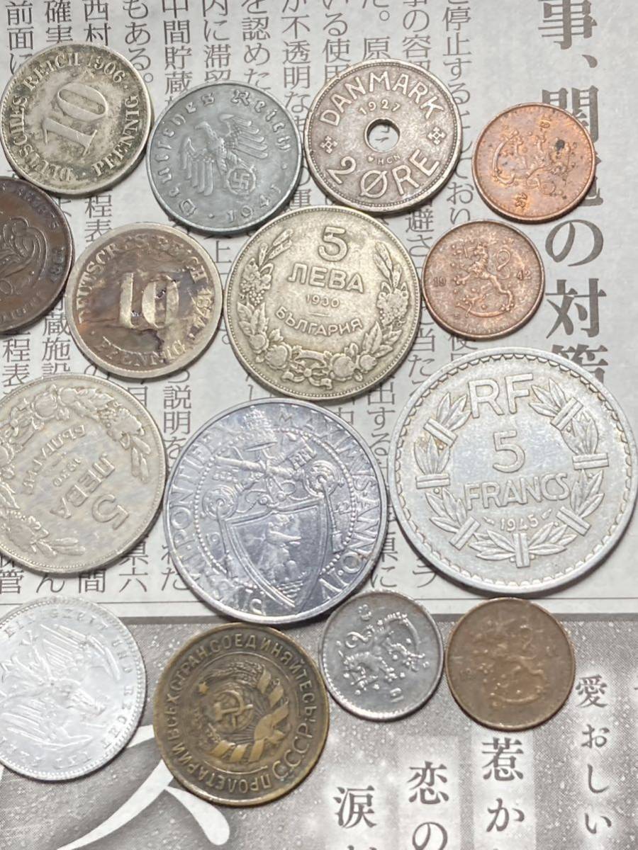 ヨーロッパの古銭　1944年まで　まとめて35枚セット　希少　レアコイン　ドイツ　ベルギー　バチカン　ロシアなど　外国コイン_画像7