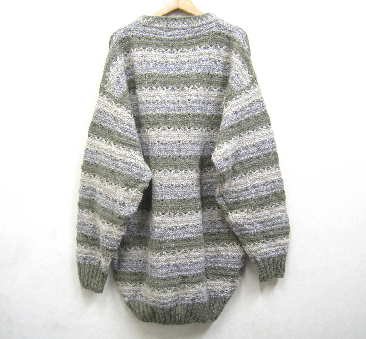 Skye Knitwear naturally■ウール×シルク ニット セーター 英国製 メンズ 大きいサイズLL_画像2