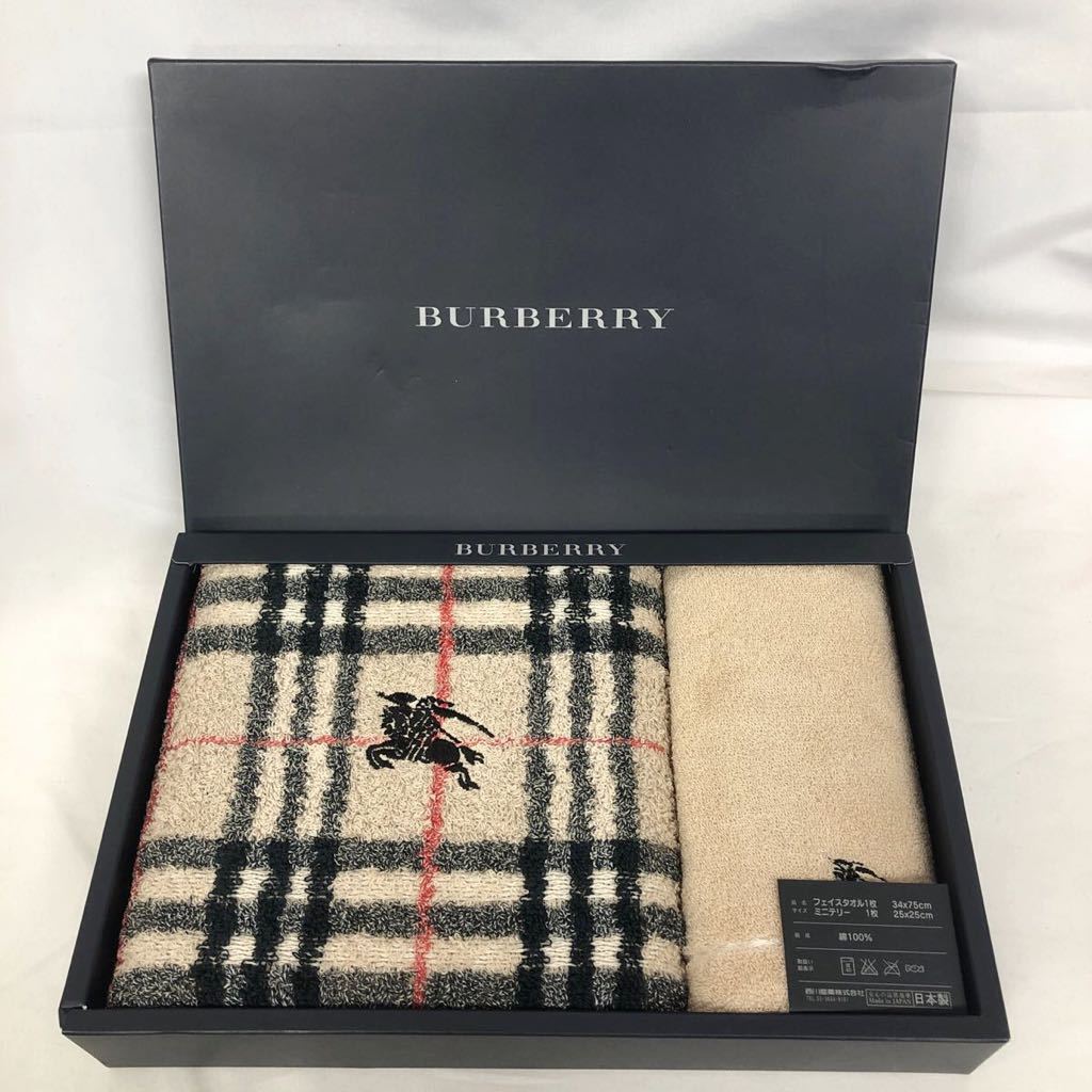  не использовался BURBERRY Burberry полотенце для лица Terry полотенце комплект запад река промышленность хлопок 100% сделано в Японии 