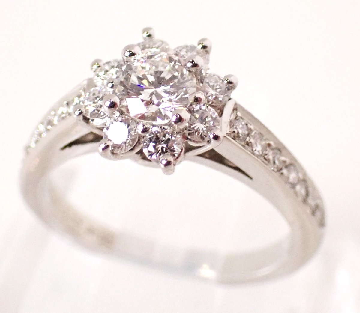 レビュー高評価のおせち贈り物 TIFFANY&Co.(ティファニー) Pt950 プラチナ 6号 3.9g ダイヤ フローラリング ダイヤモンドリング プラチナ