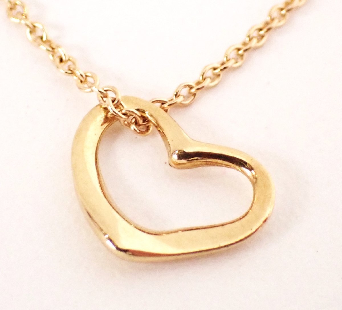 【特別訳あり特価】 TIFFANY&Co.(ティファニー) イエローゴールド 1.9g オープンハートネックレス ペンダントネックレス K18 ペンダント