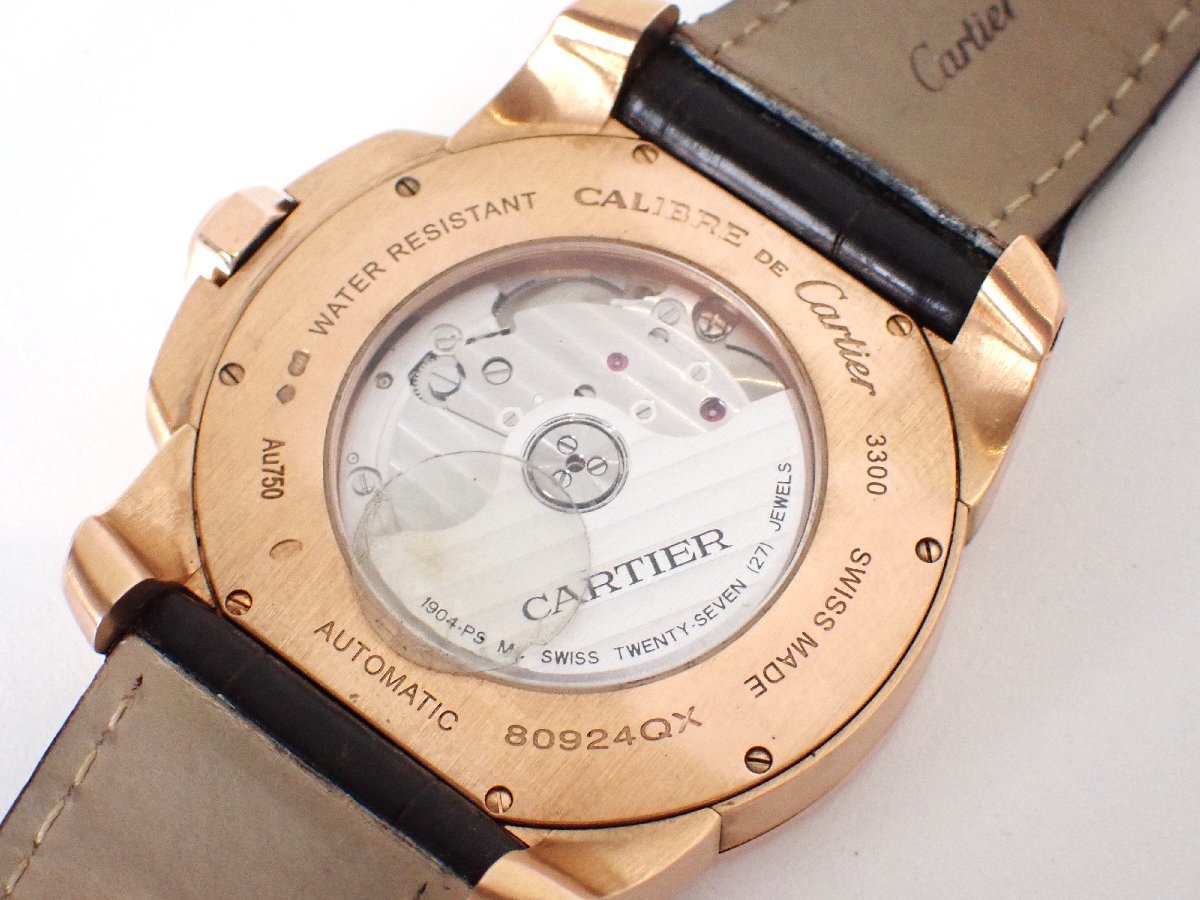 定価289万円 磨き済 カルティエ カリブル・ドゥ・カルティエ W7100007 自動巻 K18PG 18金 メンズ 時計の画像3