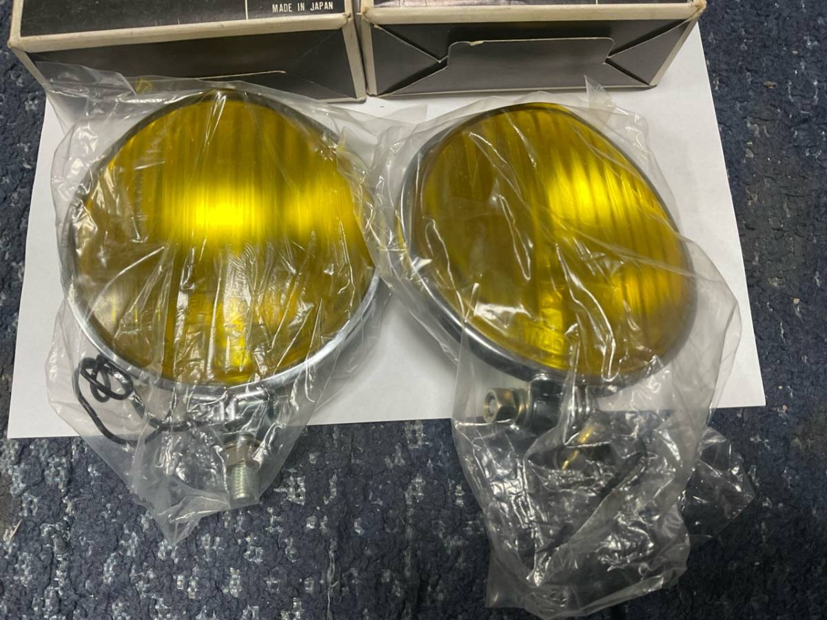 SUPER Dia FOG LAMP JEWEL SERIES フォグランプ 丸形 黄色レンズ 2点 デッドストック 未使用 旧車 昭和レトロ ヴィンテージ 当時物_画像2