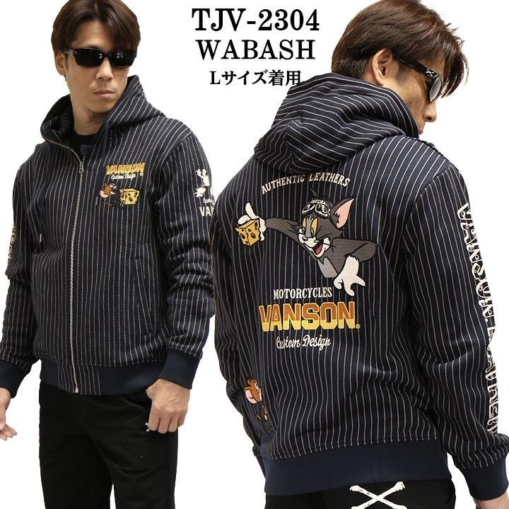 VANSON LEATHERS × TOM & JERRY トム アンド ジェリー 【定価\17800】 ZIPパーカー TJV-2304 WABASH サイズ L_画像1