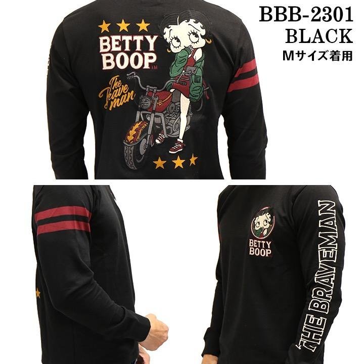 The BRAVE-MAN × BETTY BOOP ベティ ブープ 【定価￥8500】 ロンTEE BBB-2301 BLACK サイズ XXL_画像3