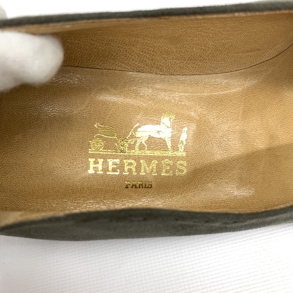 美品◆HERMES エルメス スエードパンプス 35 1/2◆ グレー レディース 靴 シューズ shoes_画像7