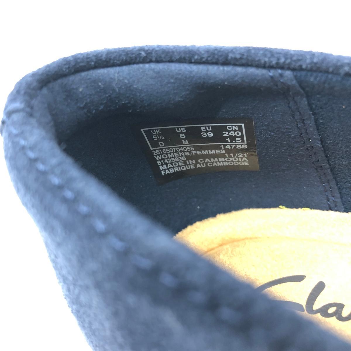 未使用品◆Clarks クラークス スリッポン スニーカー UK5 1/2◆ ネイビー スエード レディース 靴 シューズ sneakers_画像6