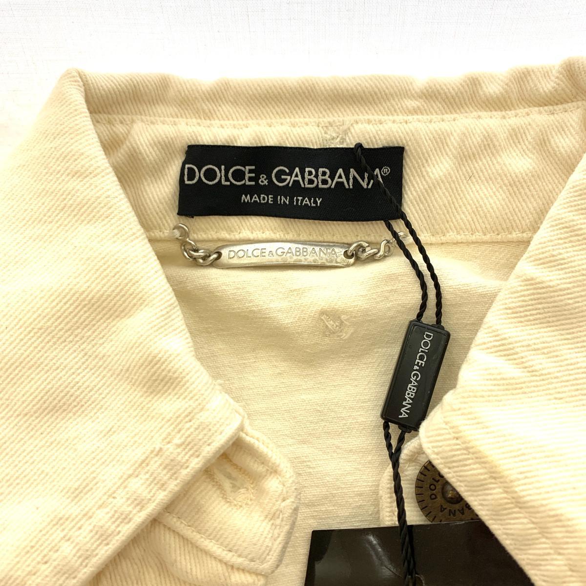 未使用品◆DOLCE&GABBANA ドルチェ&ガッバーナ ジャケット 38◆ ホワイト デニム レディース アウター Gジャン ブランド KO1014_画像3