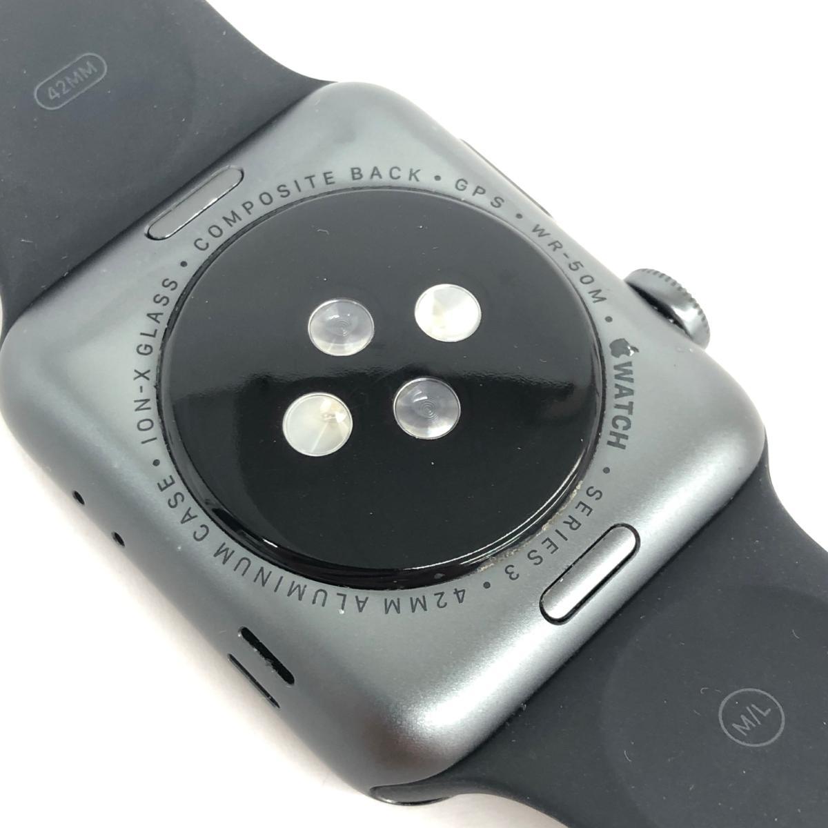 ◆Apple アップル アップルウォッチ シリーズ3 Apple Watch Series3◆ 42MM WR-50M ブラック 家電_画像2